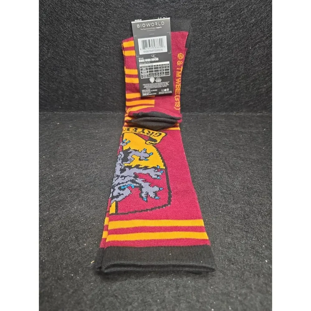 NEW Harry Potter Gryffindor Logo Maroon Knee High Socks Size 9-11